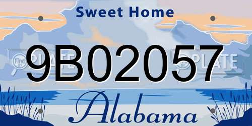 9B02057 Alabama License Plate