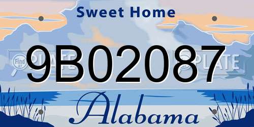 9B02087 Alabama License Plate