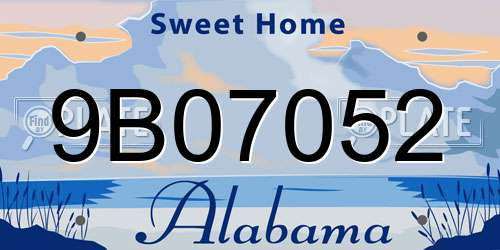 9B07052 Alabama License Plate