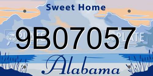 9B07057 Alabama License Plate