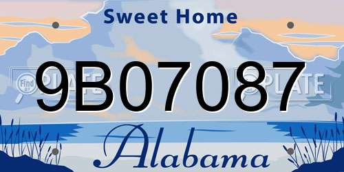 9B07087 Alabama License Plate