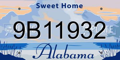 9B11932 Alabama License Plate