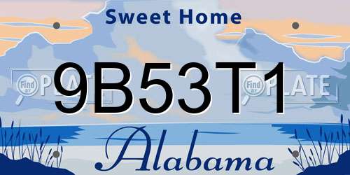 9B53T1 Alabama License Plate