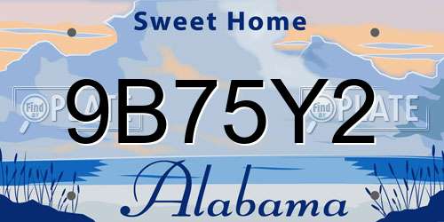 9B75Y2 Alabama License Plate