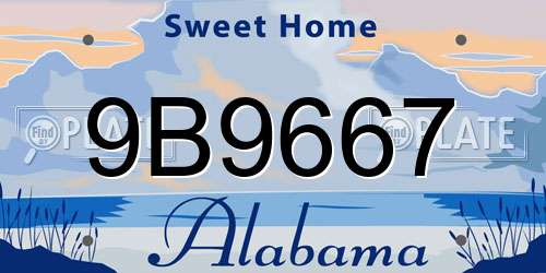 9B9667 Alabama License Plate