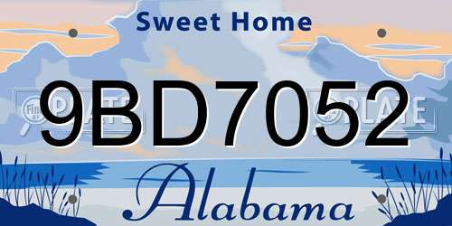 9BD7052 Alabama License Plate