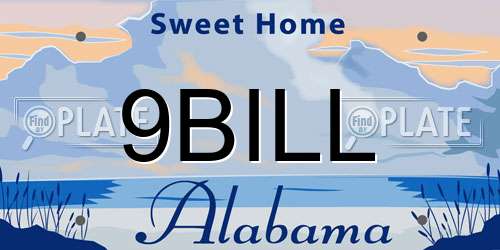 9BILL Alabama License Plate