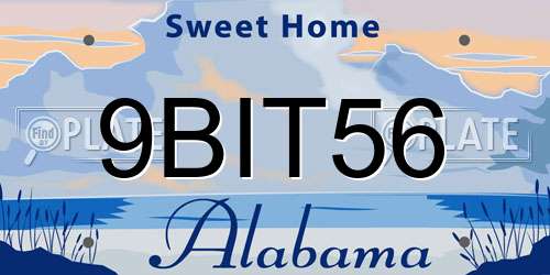 9BIT56 Alabama License Plate
