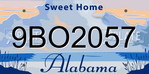 9BO2057 Alabama License Plate