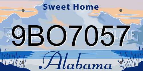 9BO7057 Alabama License Plate