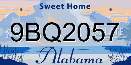 9BQ2057 Alabama License Plate