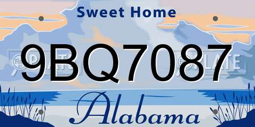 9BQ7087 Alabama License Plate