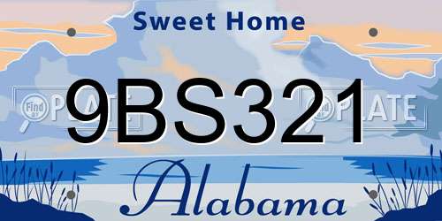 9BS321 Alabama License Plate