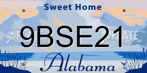 9BSE21 Alabama License Plate