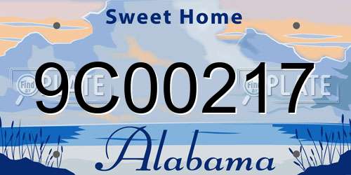 9C00217 Alabama License Plate