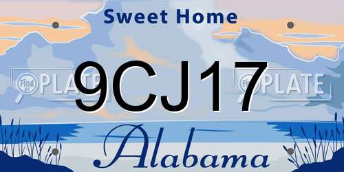 9CJ17 Alabama License Plate