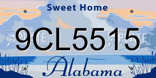9CL5515 Alabama License Plate