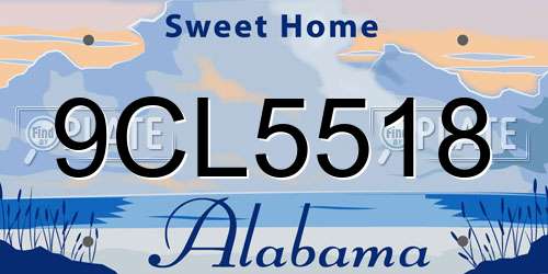 9CL5518 Alabama License Plate