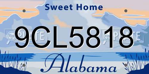 9CL5818 Alabama License Plate