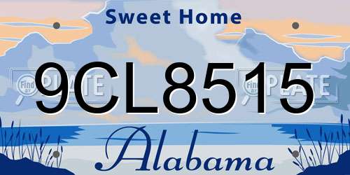 9CL8515 Alabama License Plate
