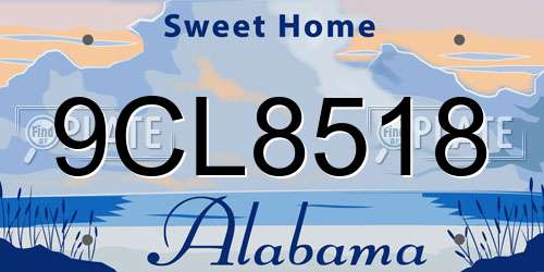 9CL8518 Alabama License Plate