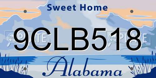 9CLB518 Alabama License Plate