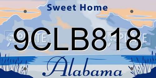 9CLB818 Alabama License Plate