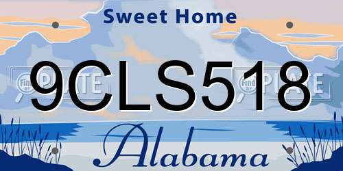 9CLS518 Alabama License Plate