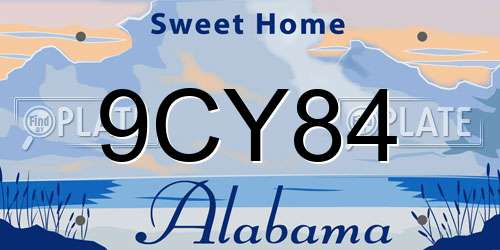 9CY84 Alabama License Plate