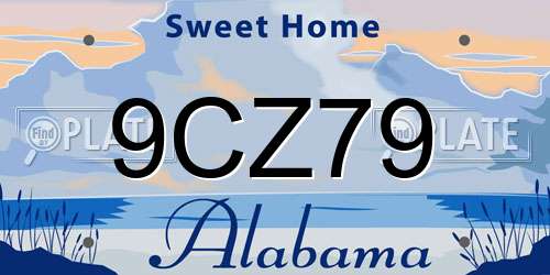 9CZ79 Alabama License Plate