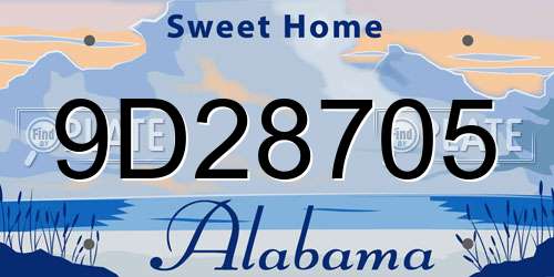 9D28705 Alabama License Plate