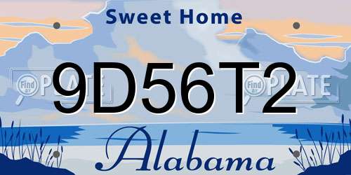 9D56T2 Alabama License Plate