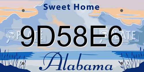 9D58E6 Alabama License Plate