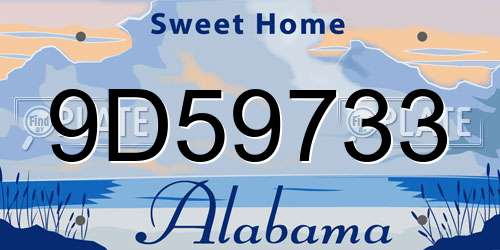9D59733 Alabama License Plate