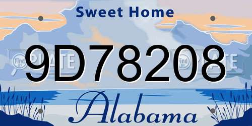 9D78208 Alabama License Plate