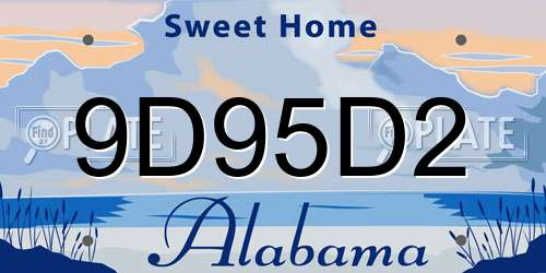 9D95D2 Alabama License Plate
