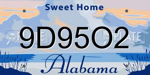 9D95O2 Alabama License Plate