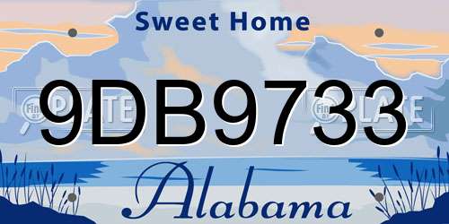 9DB9733 Alabama License Plate