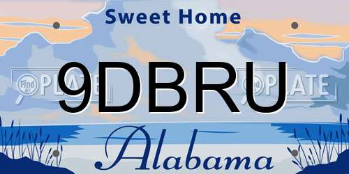 9DBRU Alabama License Plate