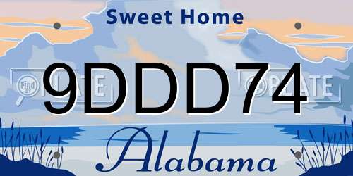 9DDD74 Alabama License Plate
