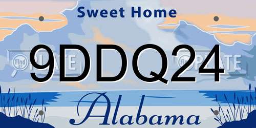 9DDQ24 Alabama License Plate