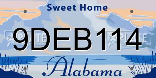 9DEB114 Alabama License Plate