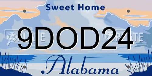 9DOD24 Alabama License Plate