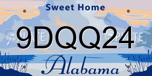 9DQQ24 Alabama License Plate