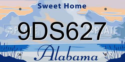 9DS627 Alabama License Plate
