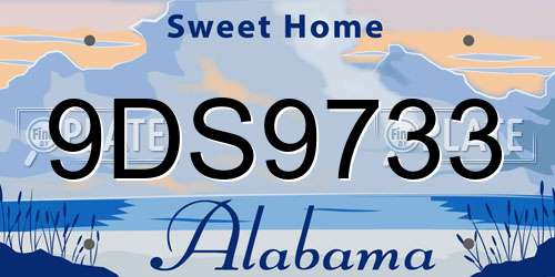 9DS9733 Alabama License Plate
