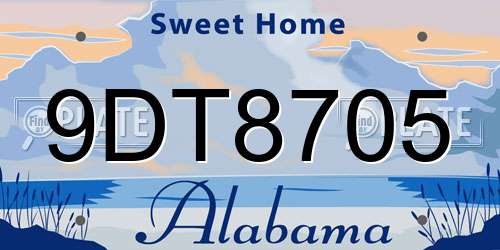 9DT8705 Alabama License Plate
