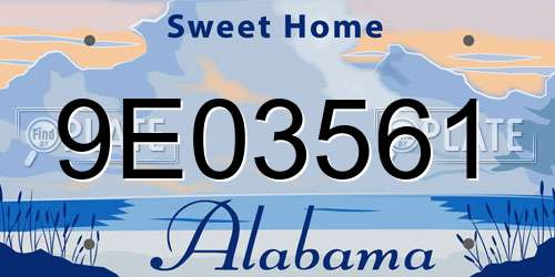 9E03561 Alabama License Plate