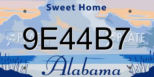 9E44B7 Alabama License Plate