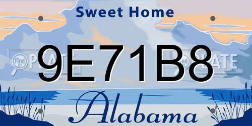 9E71B8 Alabama License Plate